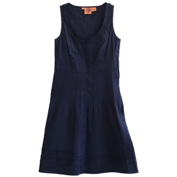 Tory Burch Dresses & Skirts - Tory Burch Navy Cotton Sleeveless Sheath Dress